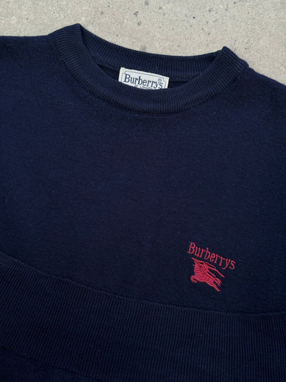 Burberry 1990s Wool Knit Logo Jumper - XS