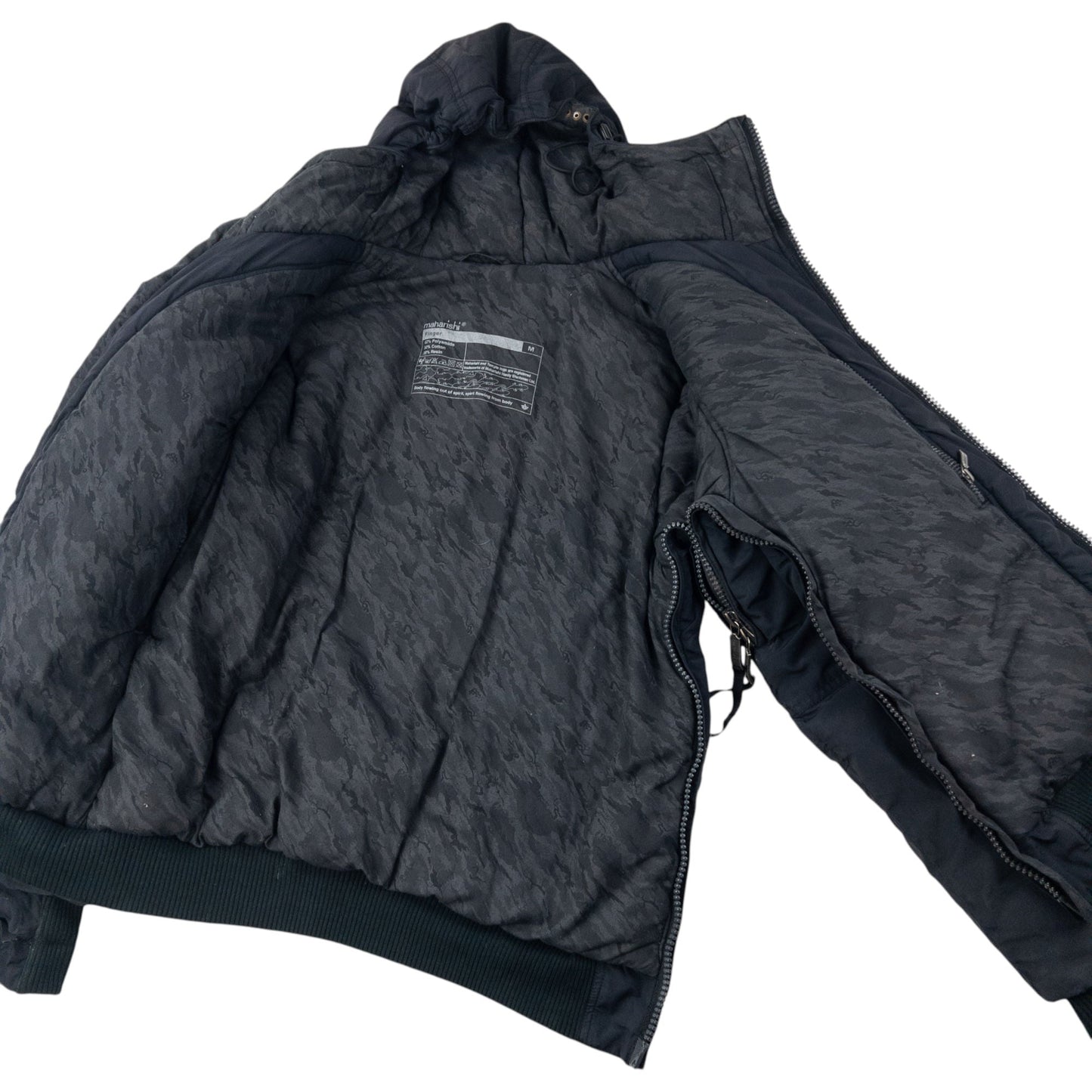 Vintage 2000s Maharishi Multi Zip Puffer Jacket Size M | Medium, Black