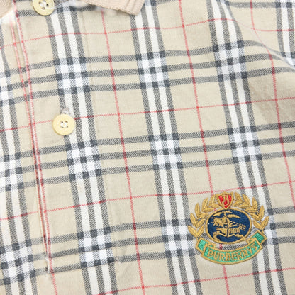 Vintage 90s Burberry Nova Check Long Sleeve Polo Shirt Size M | Medium, Multicoloured