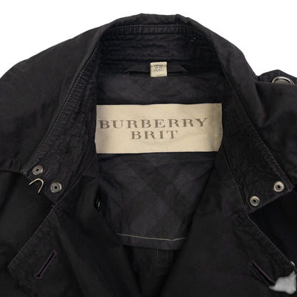 Vintage Burberry Brit Belt Waist Trench Jacket Womens Size M | Medium, Black