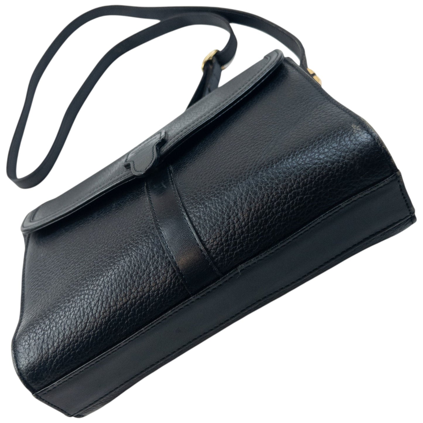 Vintage 90s Burberry Leather Crossbody Bag | O/S, Black