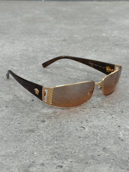 Versace 2000s Rectangular Medusa Logo Sunglasses