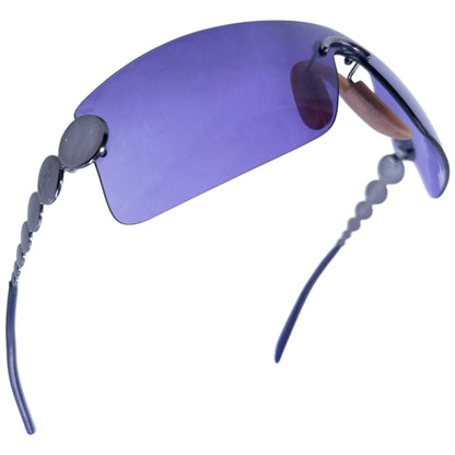Vintage 2000s Dior By John Galliano Millennium Rimless Shield Sunglasses | O/S, Purple