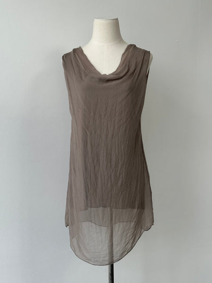 Italian Vintage 2000s Pure Silk Sleeveless Top - M