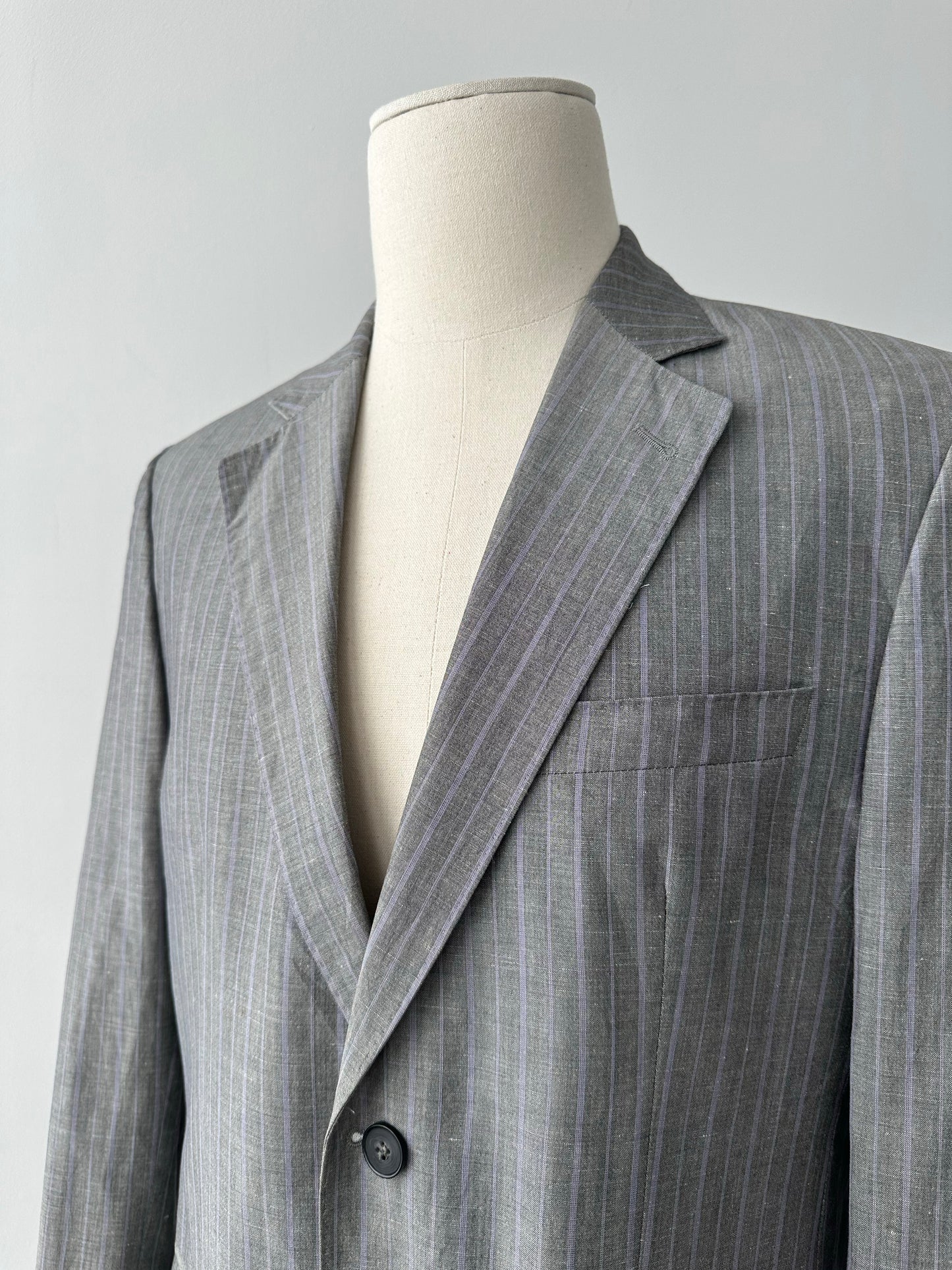 Loro Piana x Coldes 1990s Linen Striped Blazer - 40R