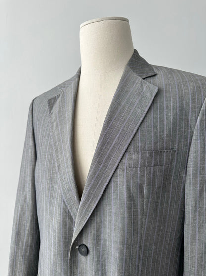 Loro Piana x Coldes 1990s Linen Striped Blazer - 40R