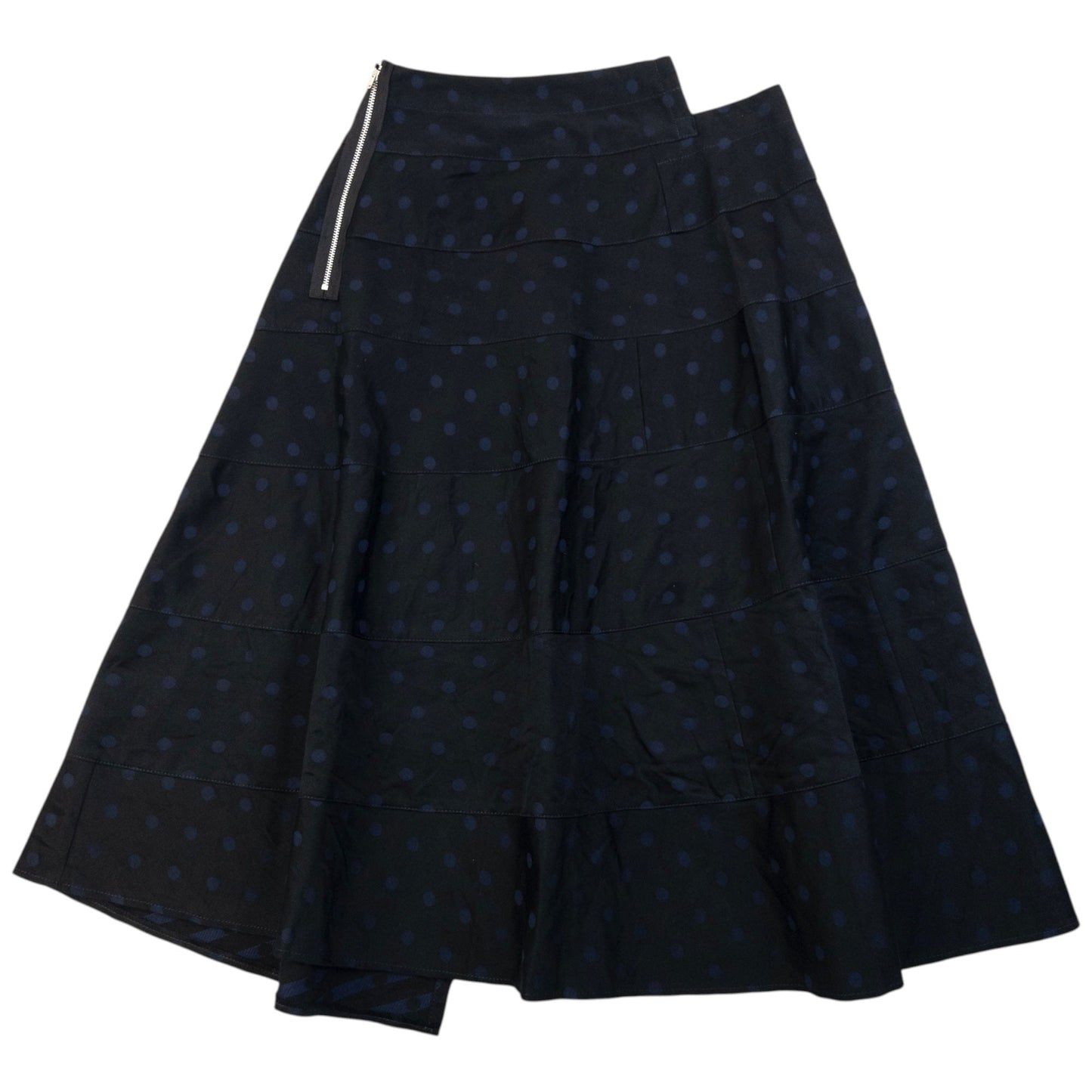Vintage 2000s Comme Des Garçons Tricot Polka Dot Asymmetric Skirt Womens Size W27 | W27, Black