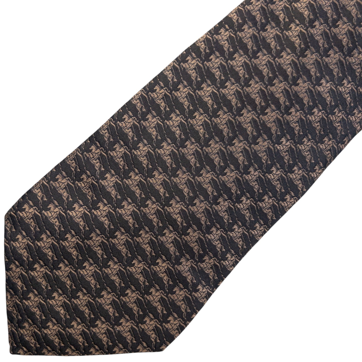 Vintage 2000s Burberry Monogram Silk Tie | O/S, Brown