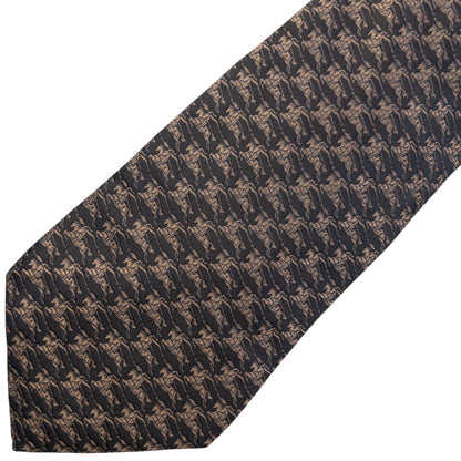 Vintage 2000s Burberry Monogram Silk Tie | O/S, Brown