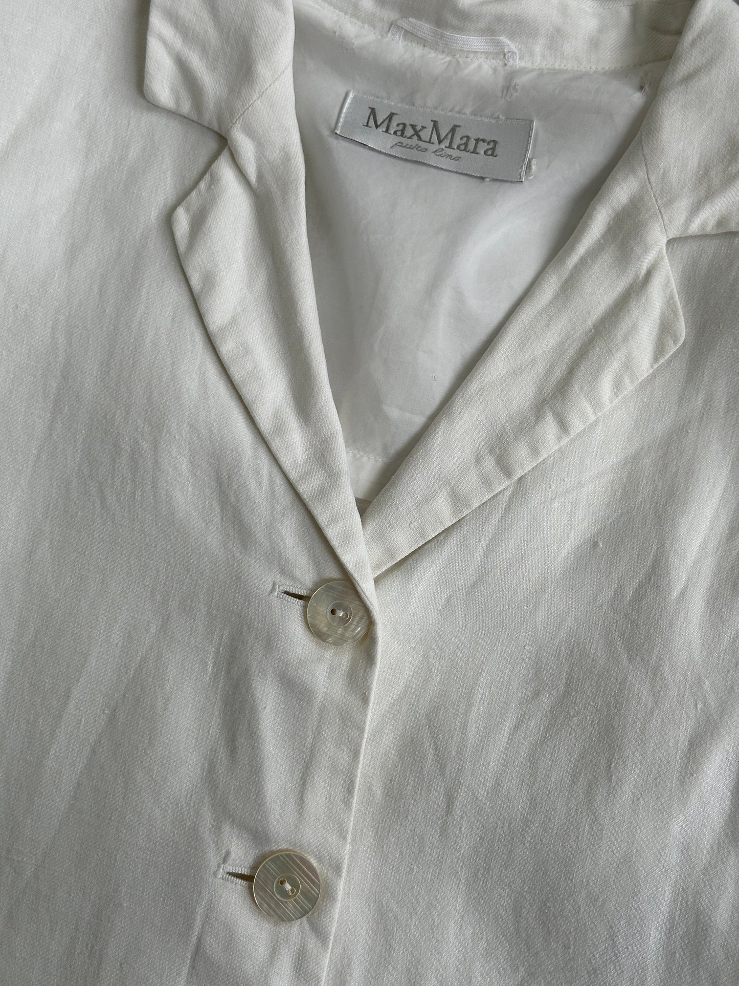 Max Mara 1990s Pure Linen Single Breasted Jacket - S