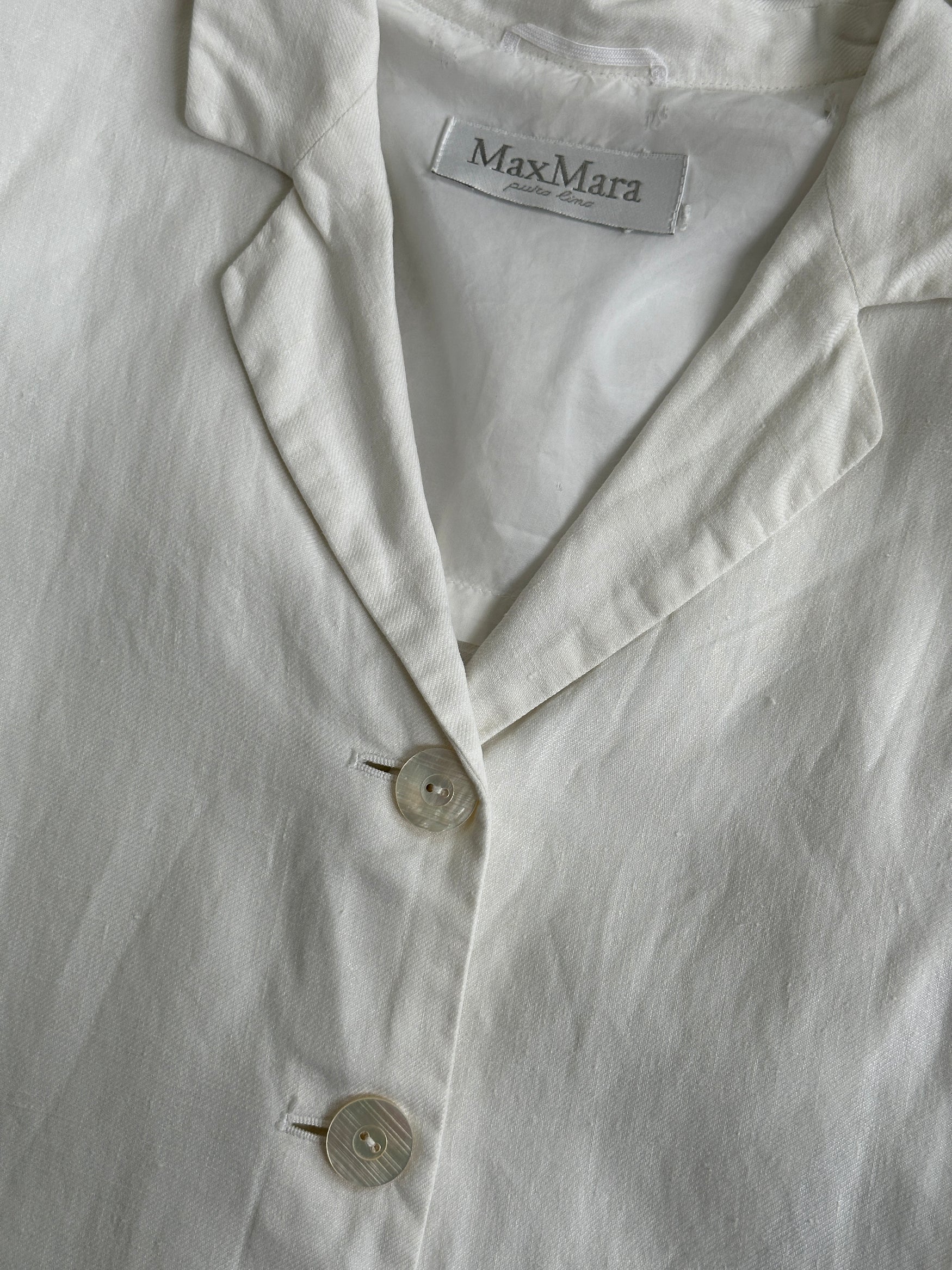 Max Mara 1990s Pure Linen Single Breasted Jacket - S