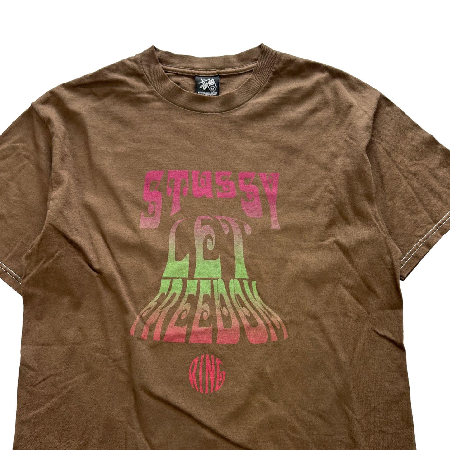 Vintage Stussy Let Freedom Ring Graphic T-Shirt Size M - Known Source