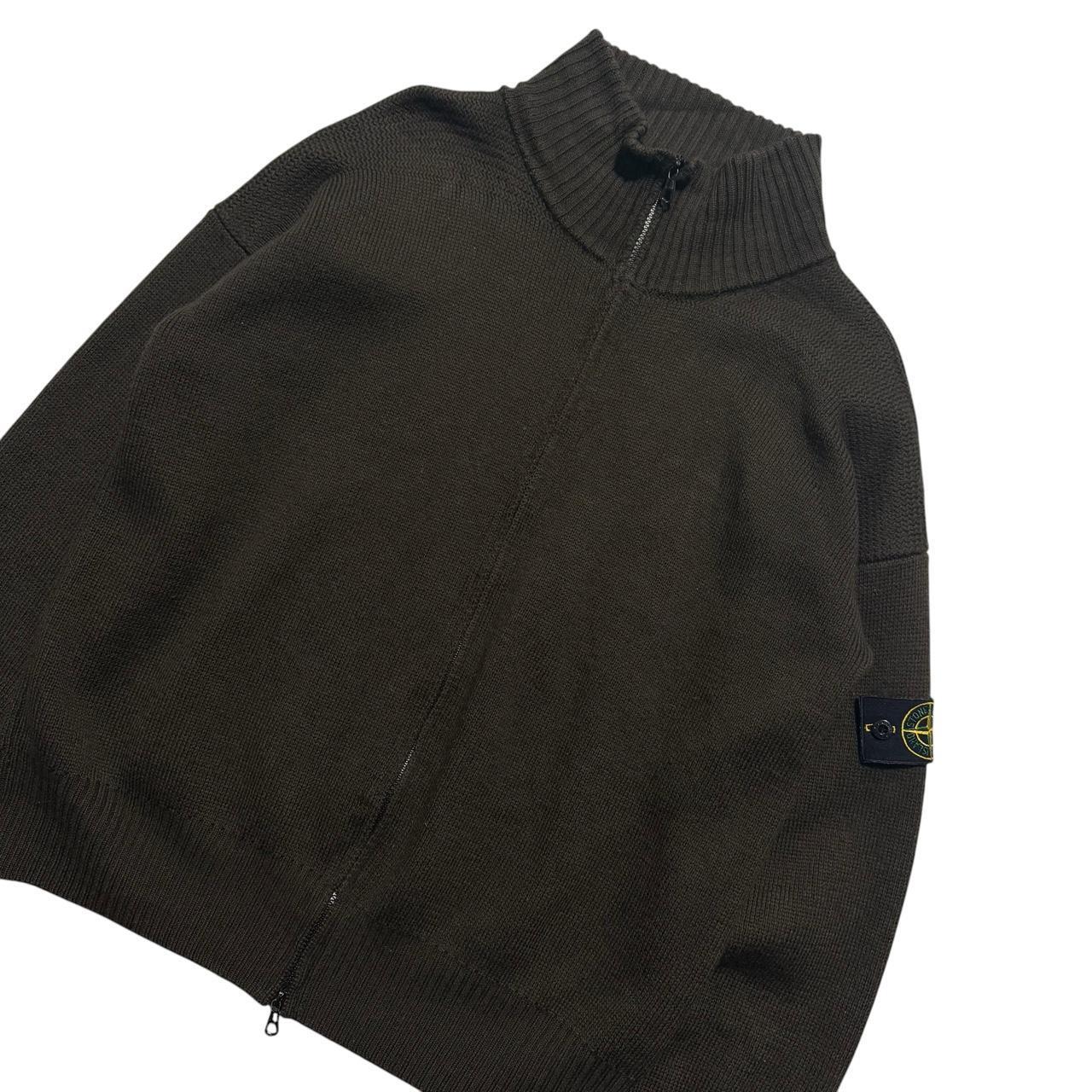 Stone Island 2000's Zip Up Knit | XL, Brown