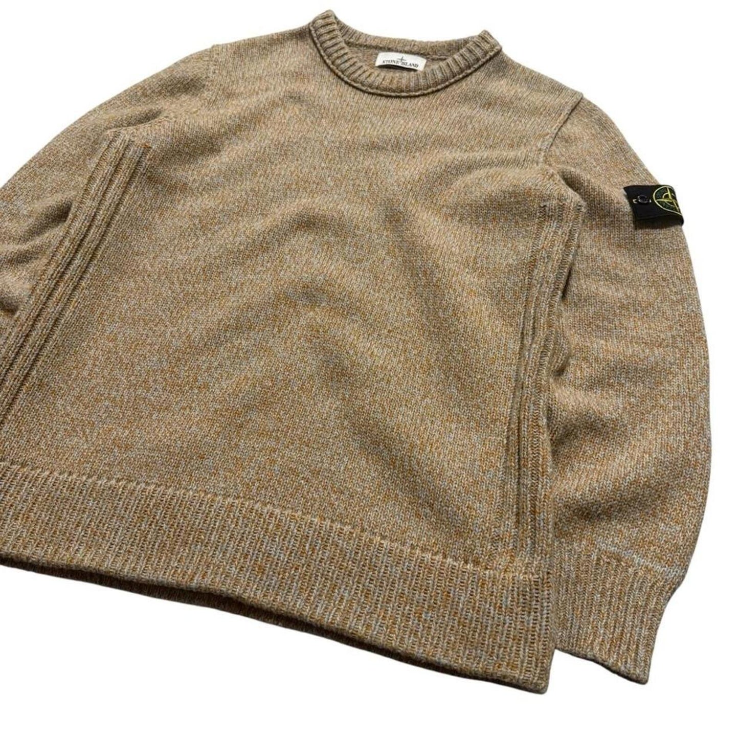 Stone Island Heavy Wool Blend Pullover | Large, Beige