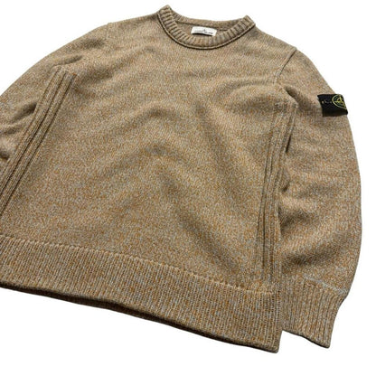 Stone Island Heavy Wool Blend Pullover | Large, Beige