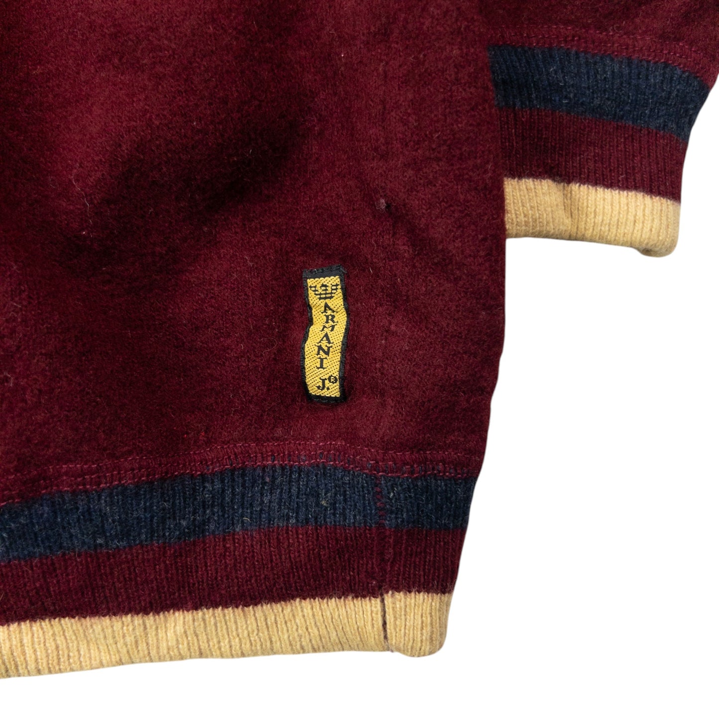 Vintage 90s Armani Jeans Wool Jumper Womens Size XS | XS, Burgundy