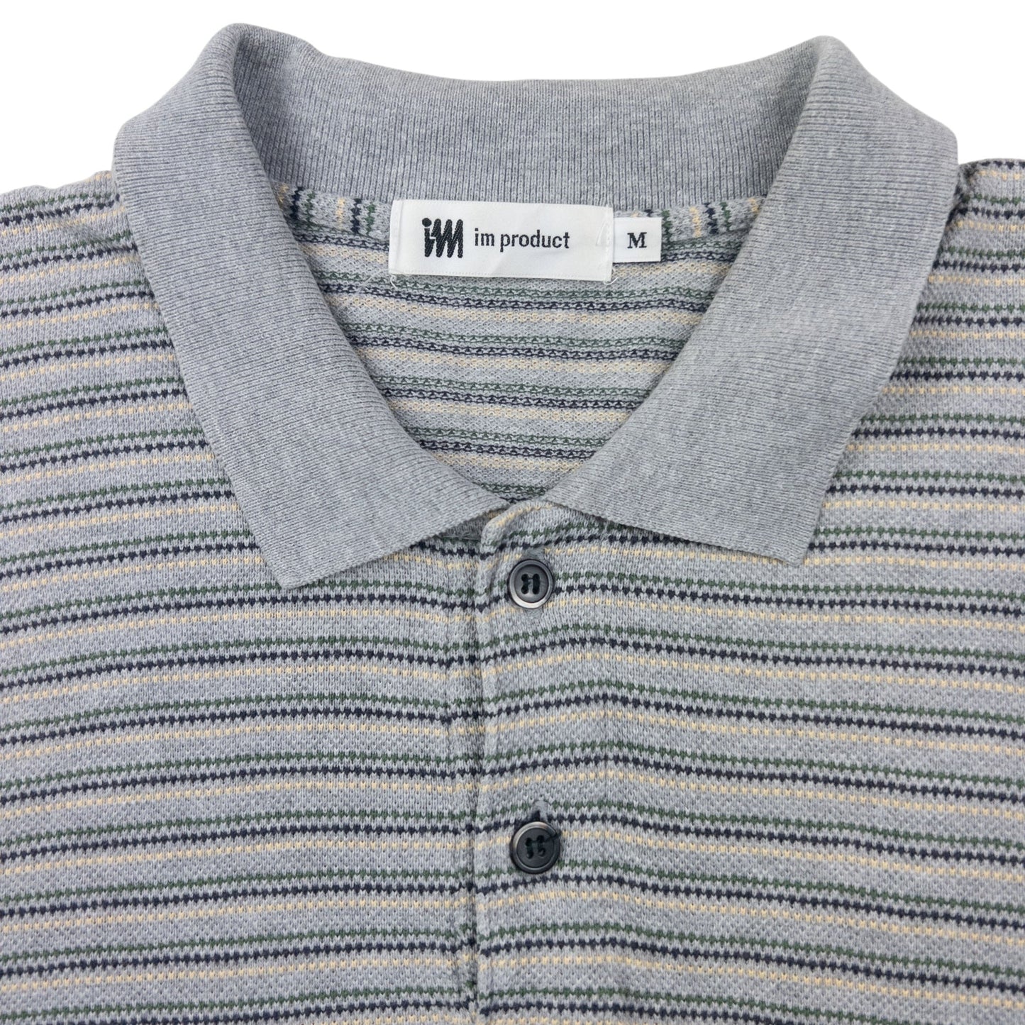 Vintage 90s Issey Miyake Striped Polo Shirt Size M