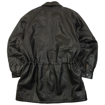 Vintage 90s Burberry Nova Check Lined Leather Jacket Size XL | XL, Black