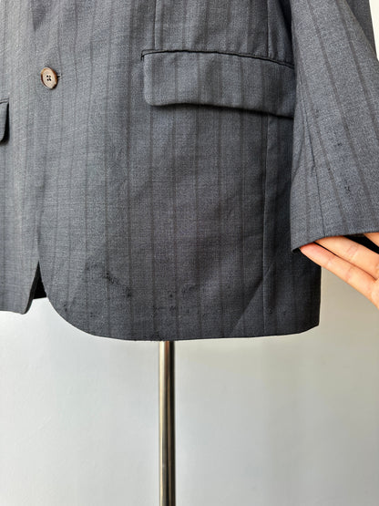 Loro Piana x Barnys 1990s Pure Wool Striped Single Breasted Blazer - 44R