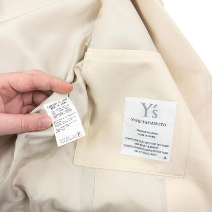 Vintage 90s Yohji Yamamoto Asymmetric Zip Jacket Size S | Small, Cream