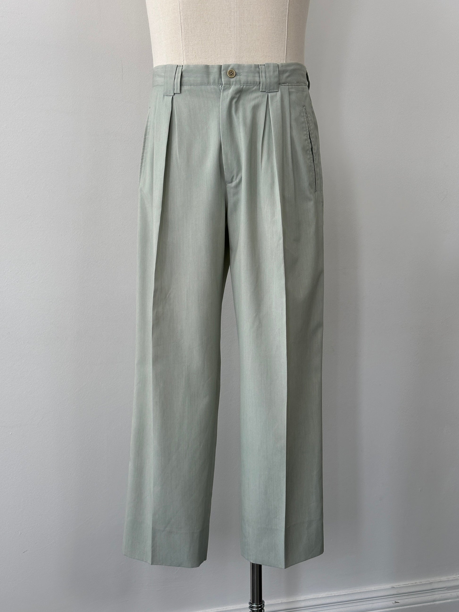 Italian Vintage 1990s High Waisted Pleated Trousers - W30