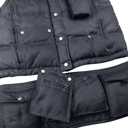 Vintage 2000s Dolce & Gabbana Convertible Multi Pocket Puffer Gilet Size S | Small, Black
