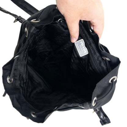 Vintage 2000s Prada Bucket Backpack | O/S, Black