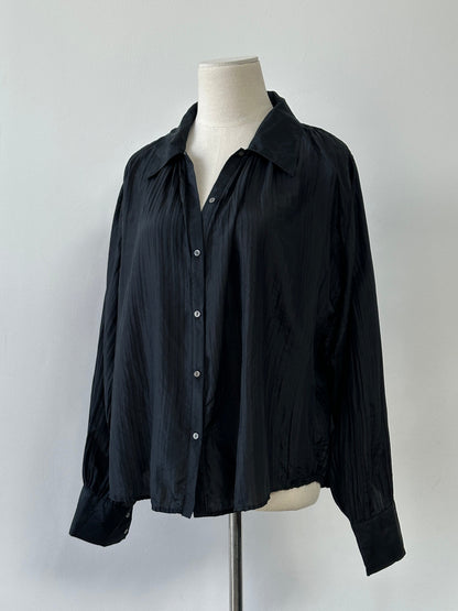 Vintage 1990s Pure Silk Pleated Shirt - L