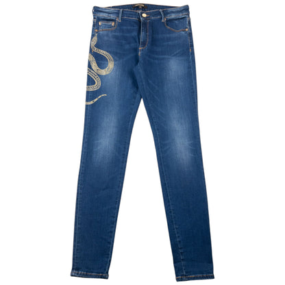 Vintage 2000s Roberto Cavalli Tribal Snake Skinny Jeans Womens Size W30 | W30, Multicoloured