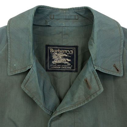 Vintage 90s Burberry Iridescent Trench Jacket Size M | Medium, Blue