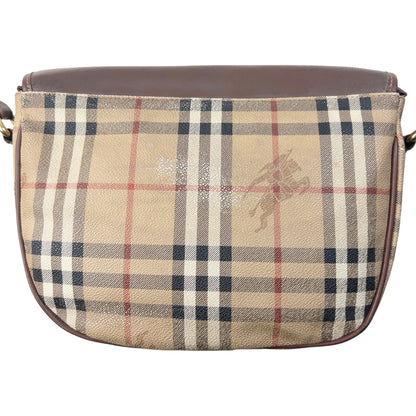 Vintage 90s Burberry Nova Check Leather Crossbody Bag | O/S, Brown