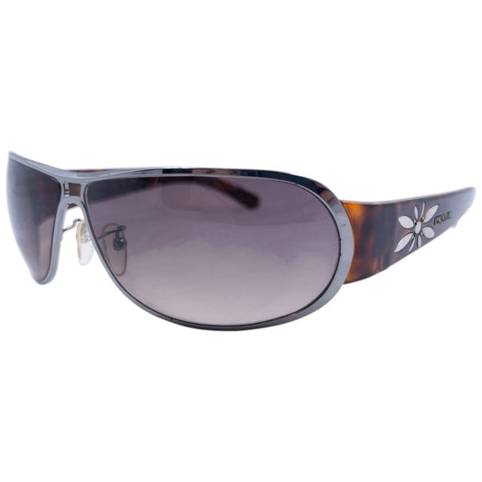 Vintage 2000s Prada Tortoise Shell Flower Sunglasses | O/S, Brown
