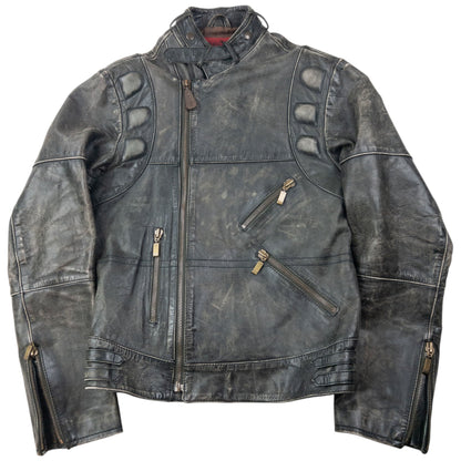 Vintage 90s Hugo Boss Zip Up Leather Jacket Size S