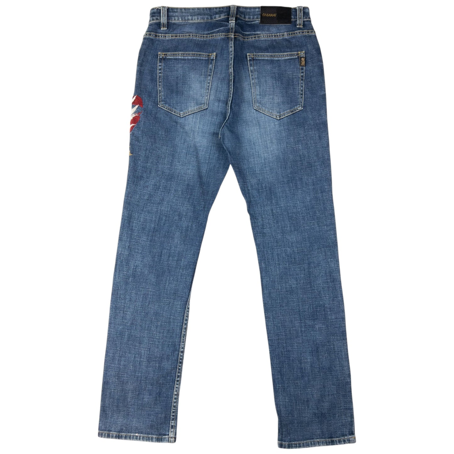 Vintage Oniarai Embroidered Devil Japanese Denim Jeans Size W36