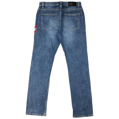 Vintage Oniarai Embroidered Devil Japanese Denim Jeans Size W36