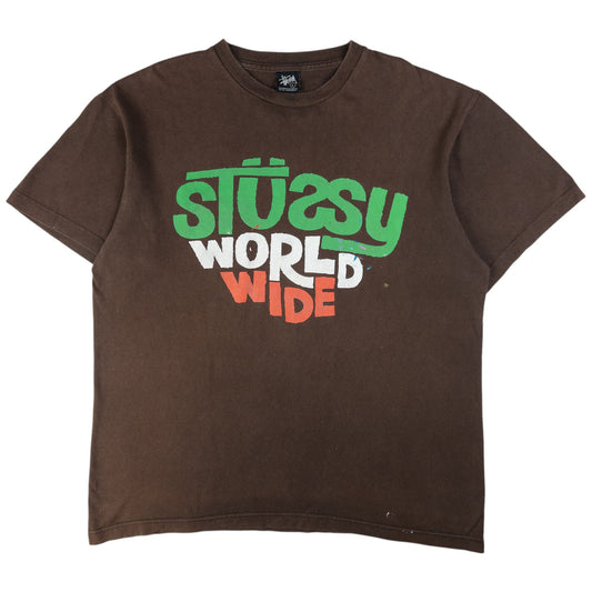 Vintage Stussy World Wide Graphic T Shirt Size L