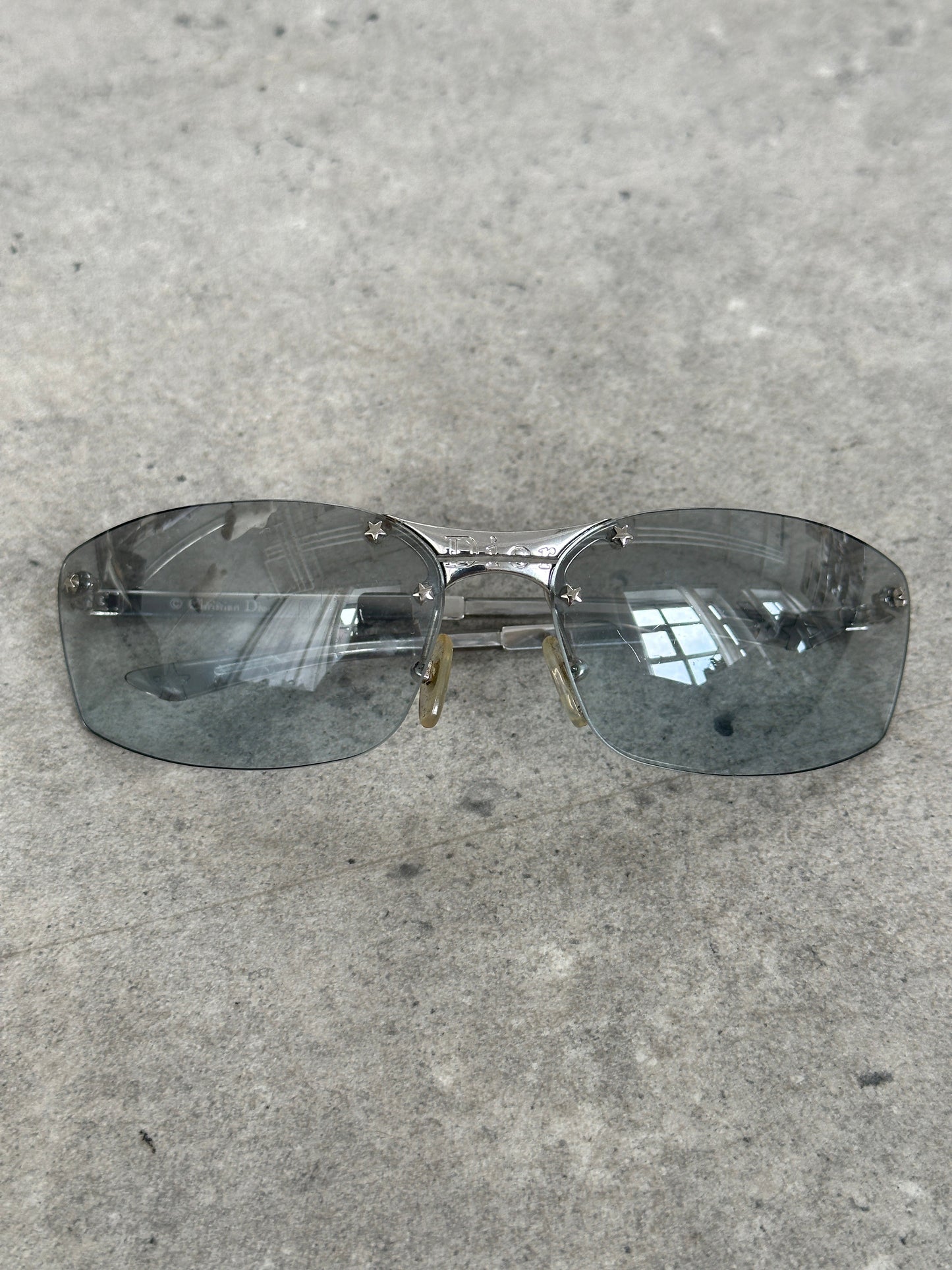 Christian Dior 1990s Mini Pop Rimless Logo Sunglasses