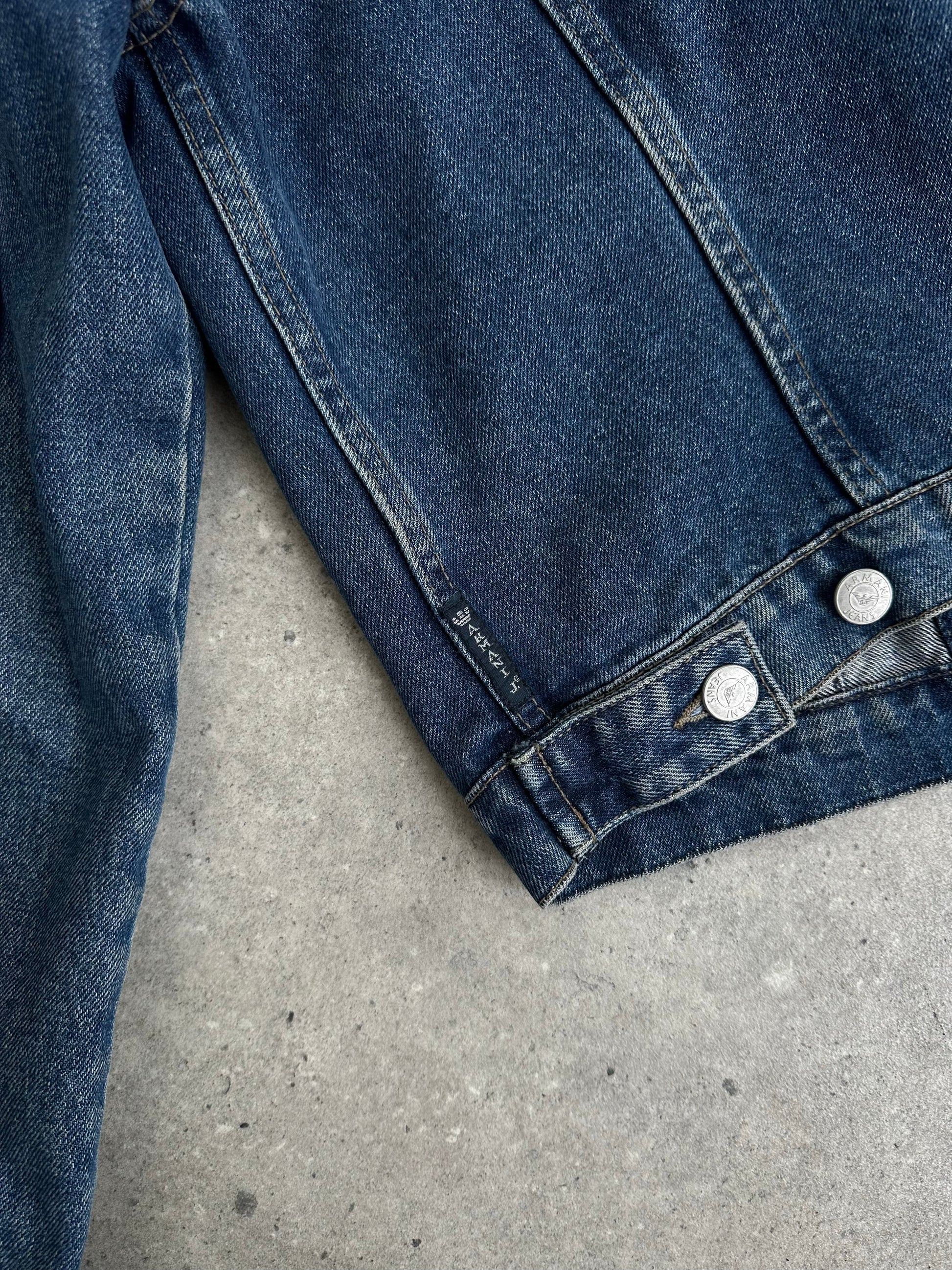 Armani Jeans 1990s Cotton Mid Wash Denim Jacket - S
