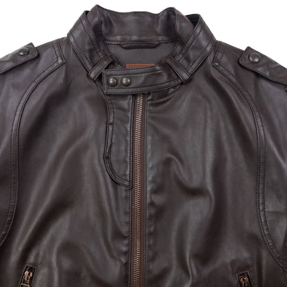 Vintage 90s Hugo Boss Zip Up Leather Jacket Size S