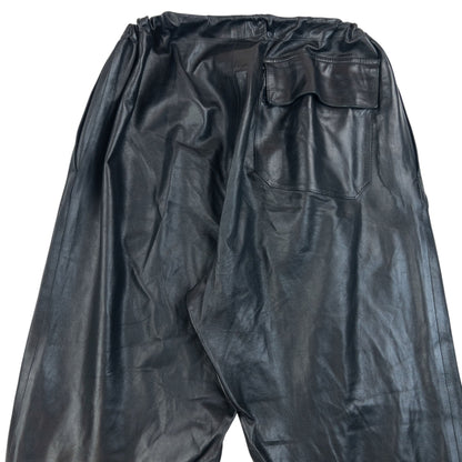 Vintage 2000s Gucci By Tom Ford Zip Cuff Leather Trousers Size L | Large, Black
