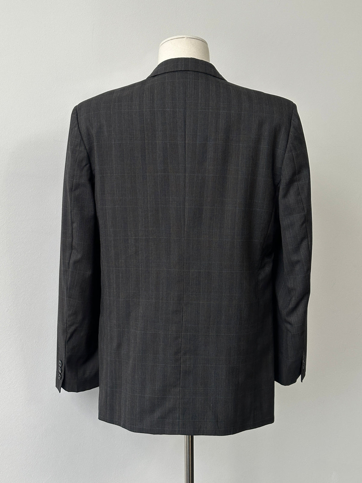 Yves Saint Laurent 1990s Pure Wool Check Single Breasted Blazer - 44R
