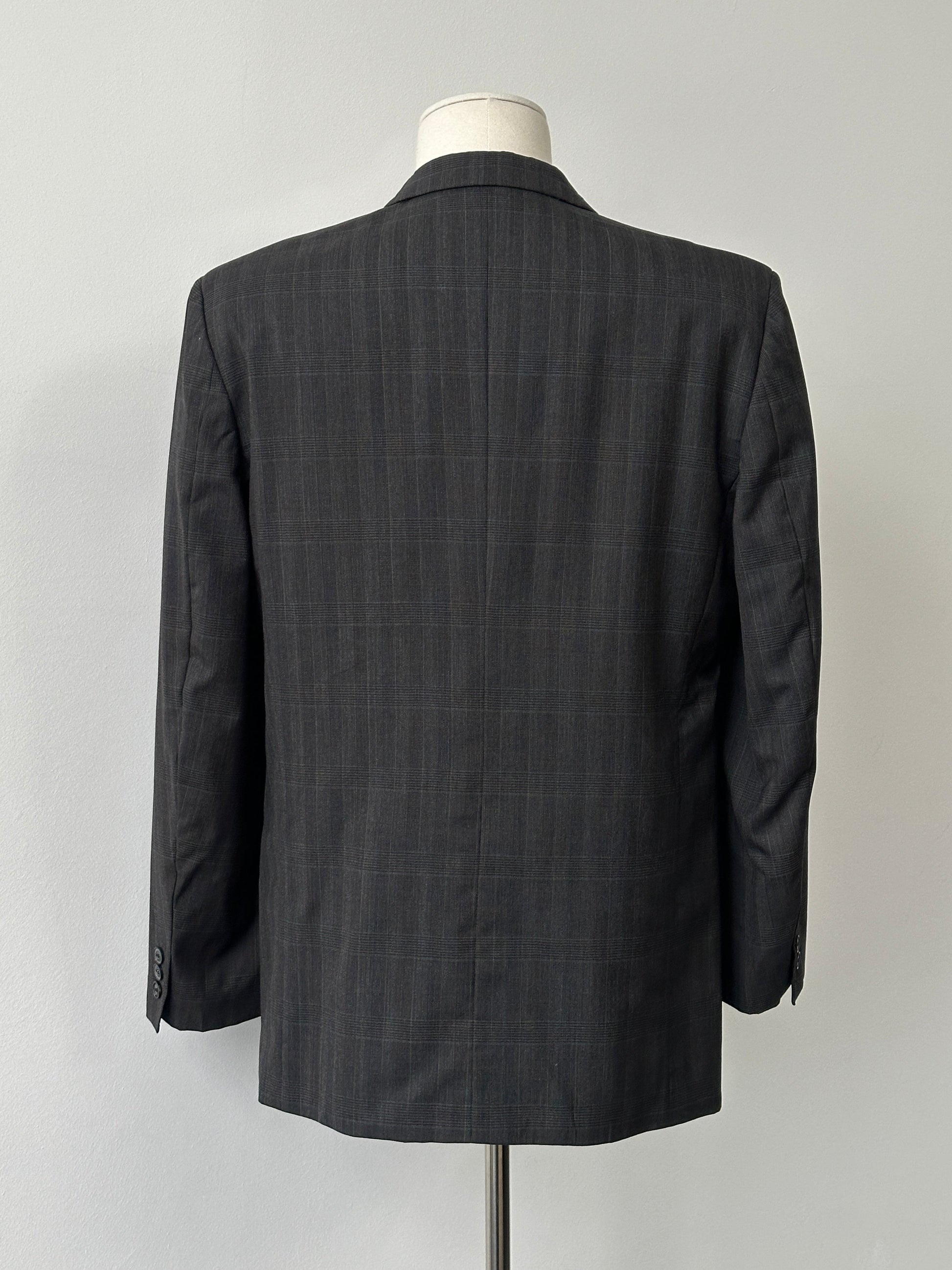 Yves Saint Laurent 1990s Pure Wool Check Single Breasted Blazer - 44R