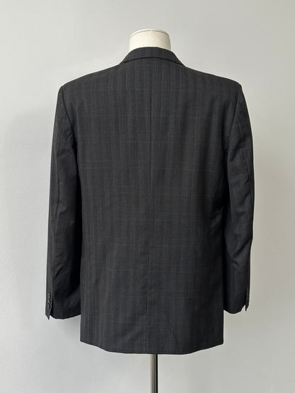 Yves Saint Laurent 1990s Pure Wool Check Single Breasted Blazer - 44R
