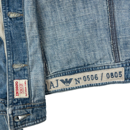 Vintage 2000s Armani Jeans Button Up Denim Jacket Womens Size M | Medium, Blue