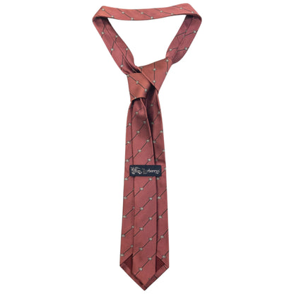 Vintage 2000s Burberry Monogram Striped Silk Tie | O/S, Pink
