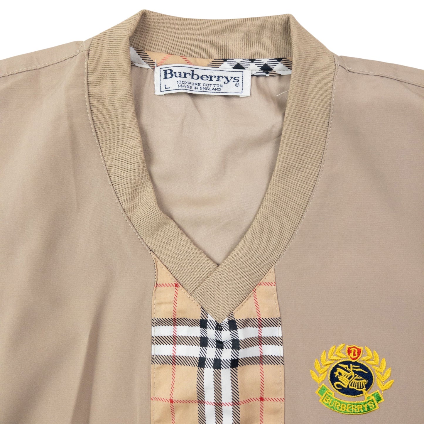 Vintage 90s Burberry Nova Check Lightweight Pullover Jacket Size S | Small, Beige
