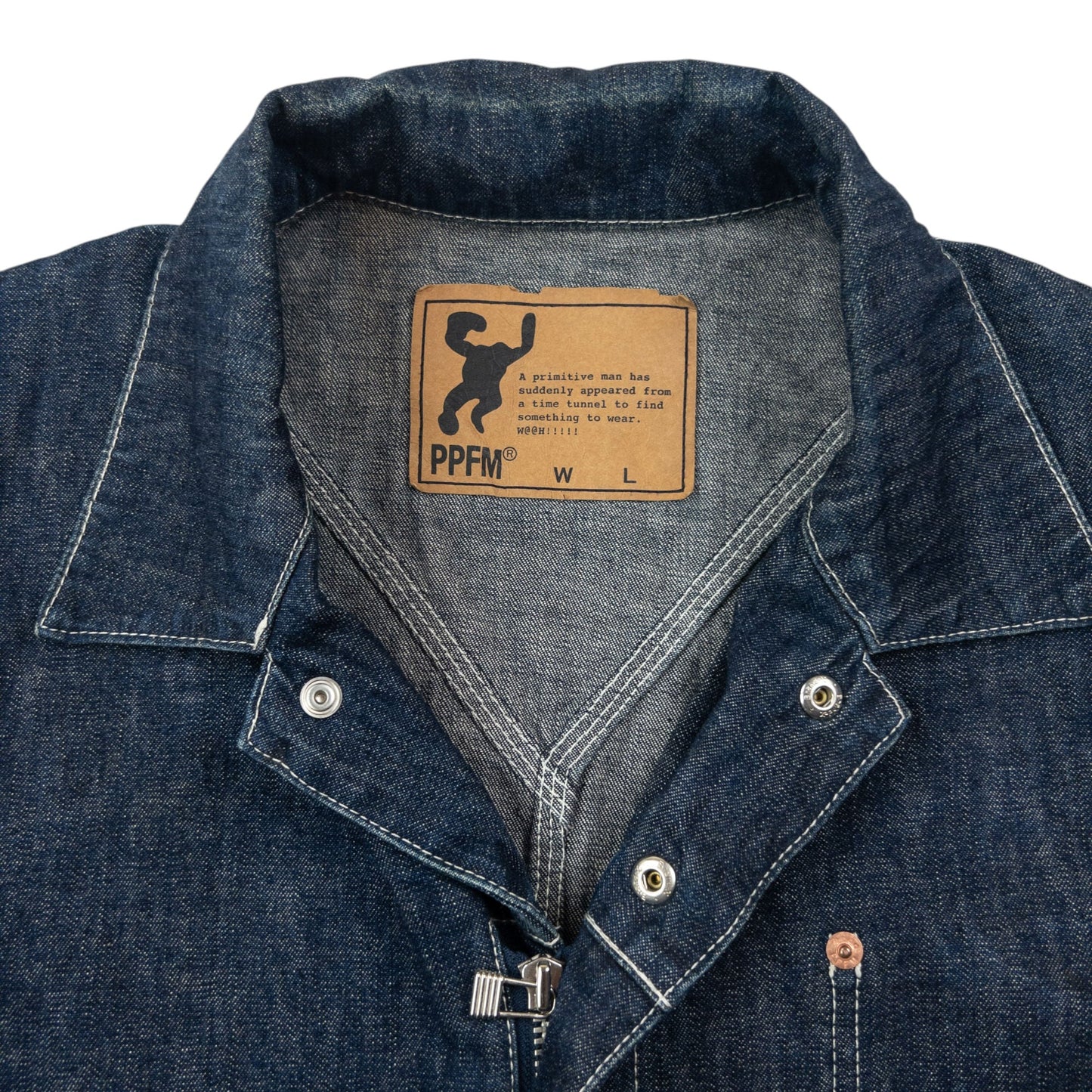 Vintage 2000s PPFM Zip Up Denim Jacket Size S | Small, Blue