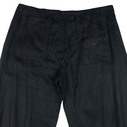 Vintage Armani Jeans Zip Detail Linen Trousers Size W31