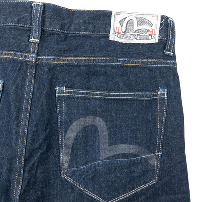 Vintage 2000s Puma X Evisu Double Gull Japanese Denim Jeans Size W34 | W34, Navy