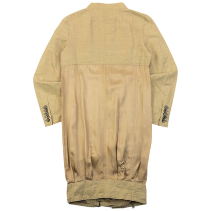 Vintage 2000s Dries Van Noten Longline Linen Jacket Womens Size M | Medium, Beige